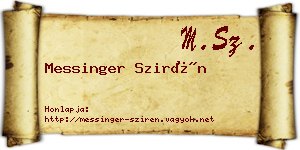 Messinger Szirén névjegykártya